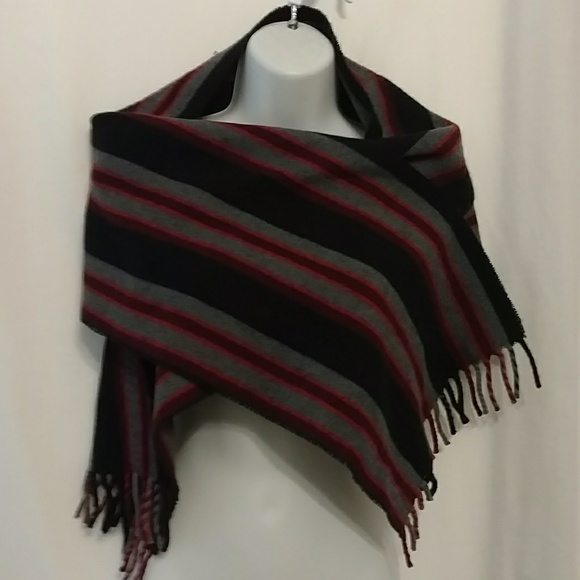 VTG Lambswool Striped Scarf Wrap - Picture 2 of 7